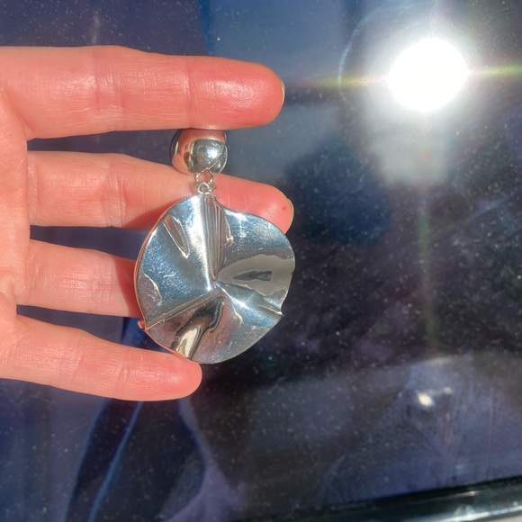 80’s cool statement silver earrings - Picture 5 of 9